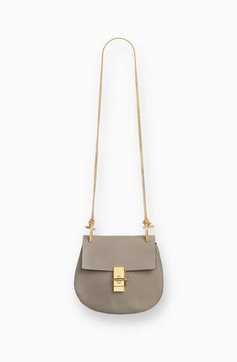 DREW SMALL BAG IN GRAINED LEATHER motty grey