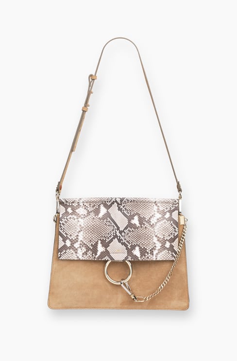 FAYE BAG IN SMOOTH CALFSKIN AND PATTERN PYTHON