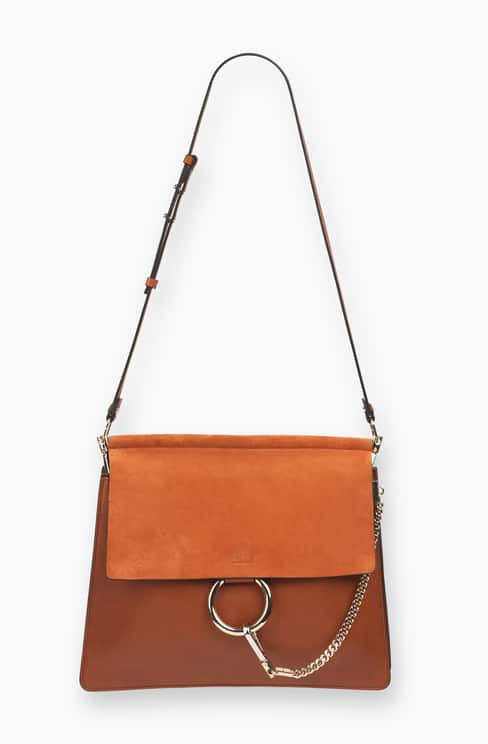 FAYE BAG IN SMOOTH CALFSKIN AND SUEDE CALFSKIN classic tobacco